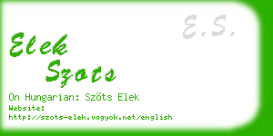 elek szots business card