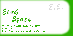 elek szots business card